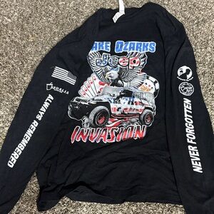 Jeep Black Long Sleeve Tee with Graphic Print